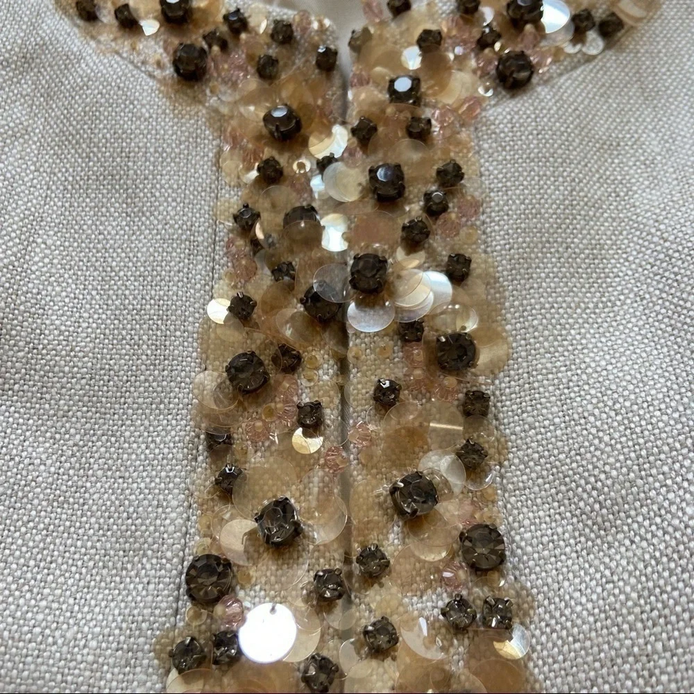 J.Crew Collection Sand Embellished Sequin Statement Blazer *shop@iamwarrior